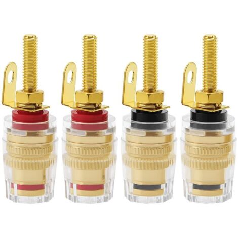 Fiches bananes 4 mm pour haut-parleur amplificateur.