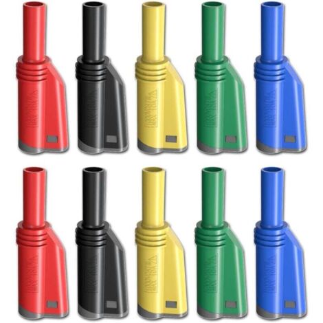 Fiches bananes gainées empilables de 4mm, sécurité, entièrement isolées, Fixation à vis sans soudure, connecteurs de bricolage, 5 couleurs