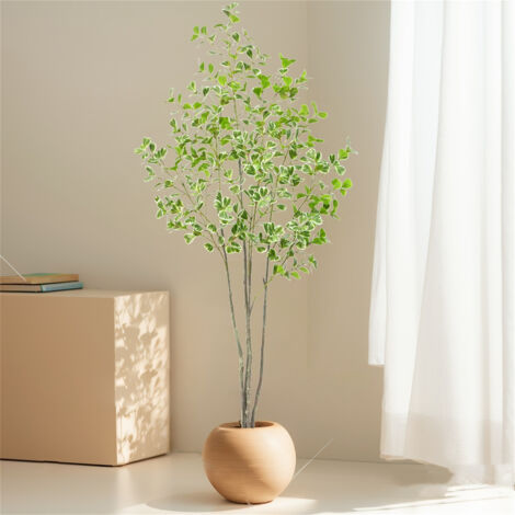 Ficus Artificial 150cm, Planet Artificielle Interieur en Pot, Fausse Plante, Faux Arbre Interieur Décoration pour Intérieur Extérieur Maison Salon Room Bureau (1Pack)