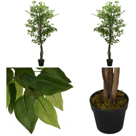 Ficus artificial con 1008 hojas verde 180 cm - Planta artificial - Árbol artificial