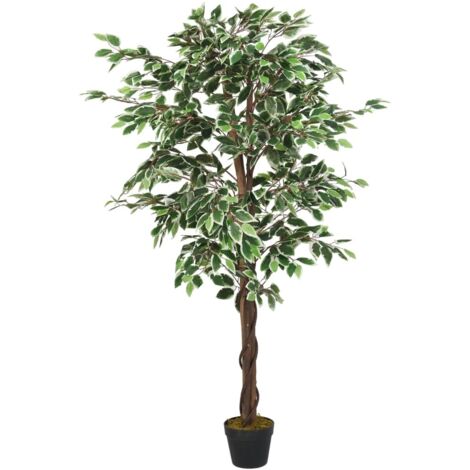Ficus artificiel 630 feuilles 120 cm vert CFW139383