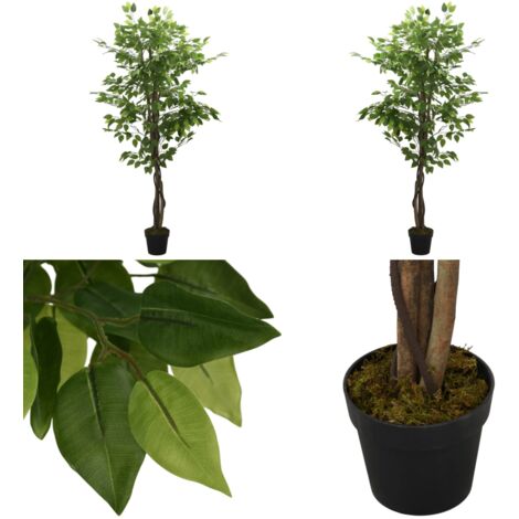 Ficus artificiel 756 feuilles 150 cm vert - Ficus Artificiel - Plante Artificielle - Décoration Intérieure - Plante Verte - Décoration Maison - Home & Living