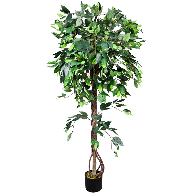 Decovego - Ficus Benjamina Plante Arbre Artificielle Artificiel 165cm avec Bois Véritable Domaine Interne