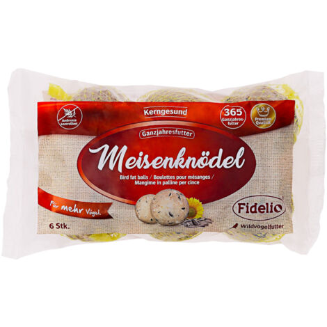 Fidelio Meisenknödel 6 Stück, 500g - Ganzjahresfutter für Wildvögel