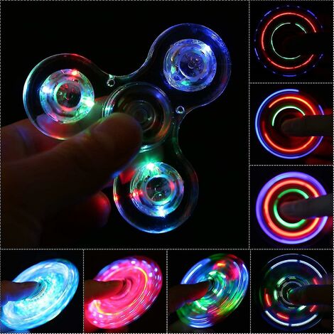 Fidget Spinners Lot de 5, LED Light Up Clear Fidget Toys