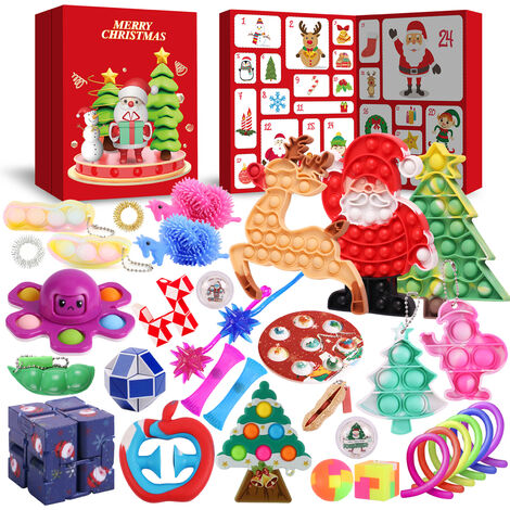 Fidget Toys 24 jours calendrier de l'avent de Noël compte à rebours boîte aveugle cadeau de Noël pour enfants