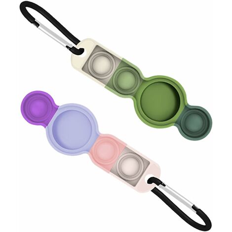 Fidget Toys AirTag étui de protection, silicone anti-perte avec anneau porte-clés conçu avec traqueur GPS anti-rayures pour animal de compagnie clé de voiture (lot de 2)