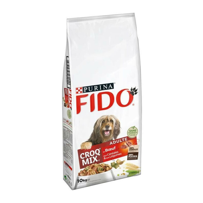 FIDO CroqMix - Boeuf, céréales et légumes - Pour chien adulte - 10 kg