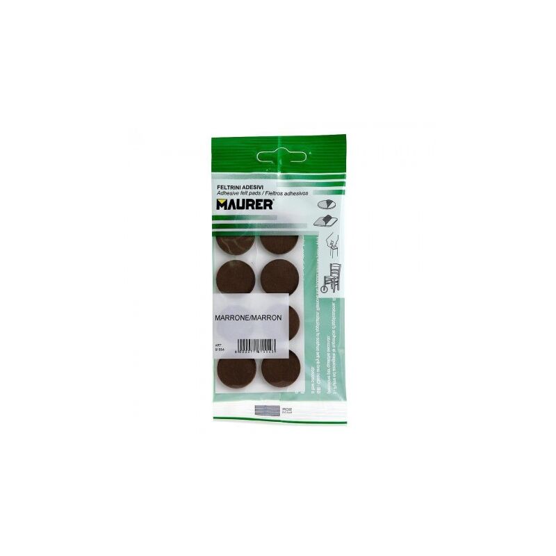 

Fieltro adhesivo Ø 24 mm. (blister 8 piezas) marrón