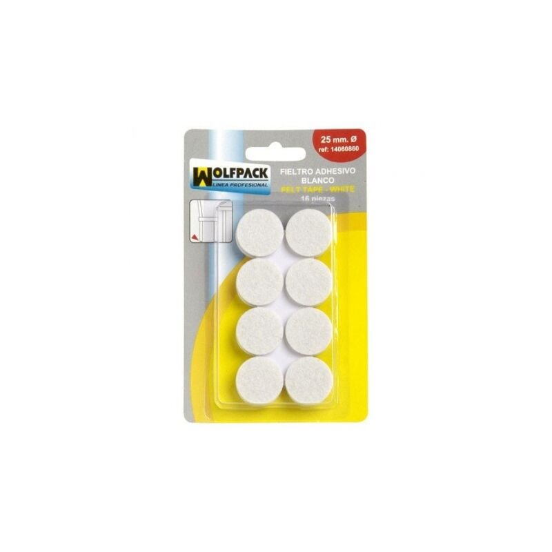 

Fieltro adhesivo Ø 24 mm. (blister 16 piezas) blanco