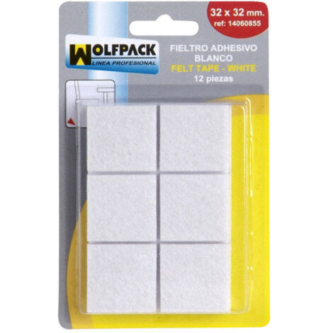 Fieltro Adhesivo 30x30 mm. (Blister 6 Piezas) Blanco
