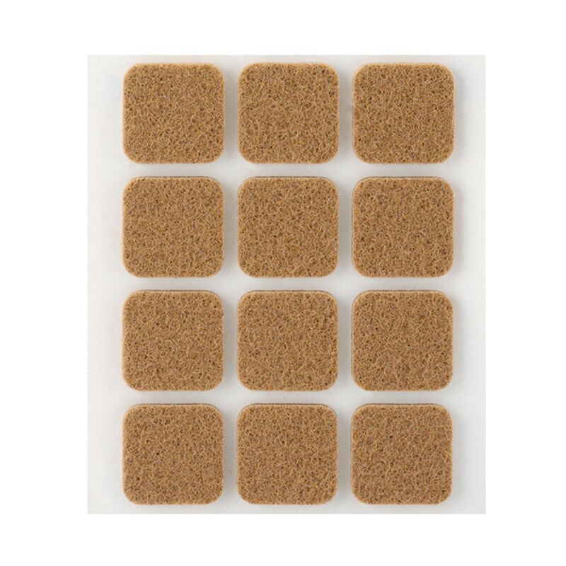 

Pack 12 fieltros marron sinteticos adhesivos 22x22mm plasfix - Inofix