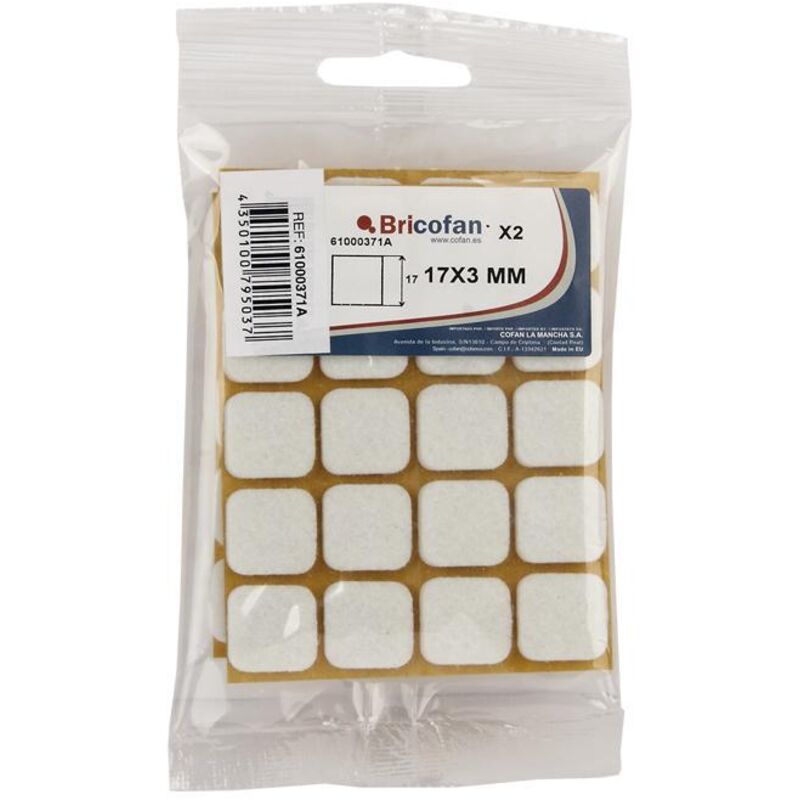 

Fieltro Cuadrado Color:#804000 Contenido Blister de 2 unidadesMedidas mm:22 x 22 x 3