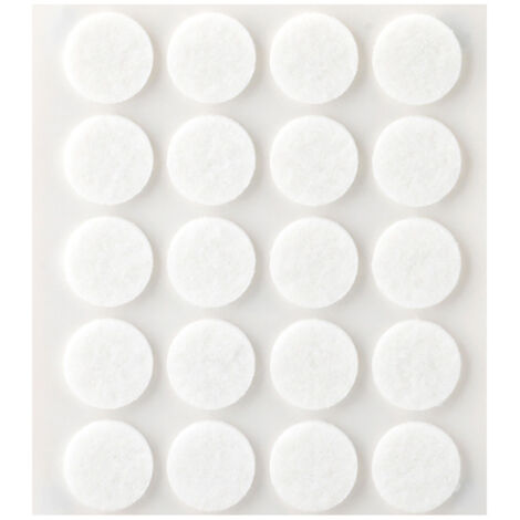 Fieltro Troquelado Circular Lana Acrílica Ø17x3mm Adhesivo Blanco Pack20 Inofix