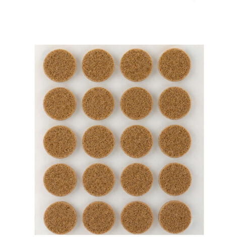 Fieltro Troquelado Circular Lana Acrílica Ø17x3mm Marrón Adhesivo Pack20 Inofix