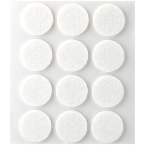 Fieltro Troquelado Circular Lana Acrílica Ø22x3mm Adhesivo Blanco Plasfix Inofix Pack12