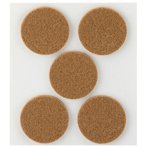Fieltro Troquelado Circular Lana Acrílica Ø34x3mm Marrón Adhesivo Pack5 Plasfix Inofix