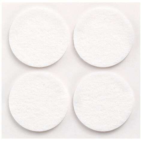 Fieltro Troquelado Circular Lana Acrílica Ø38x3mm Adhesivo Blanco Inofix