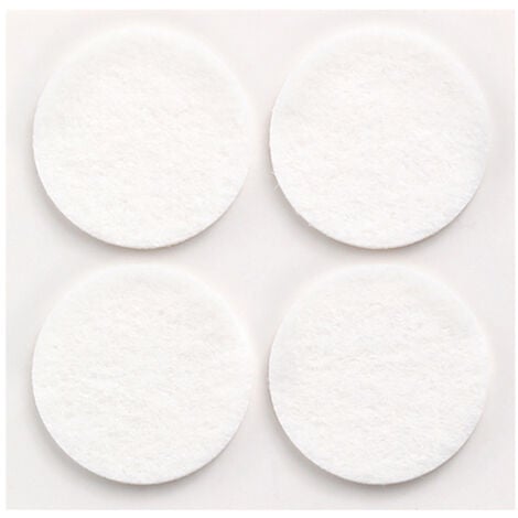 Fieltro Troquelado Circular Lana Acrílica Ø38x3mm Adhesivo Blanco Inofix