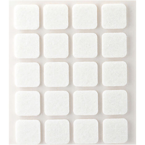 Fieltro Troquelado Cuadrado Lana Acrilica 17x17x3mm Blanco Adhesivo Plasfix Inofix Pack20