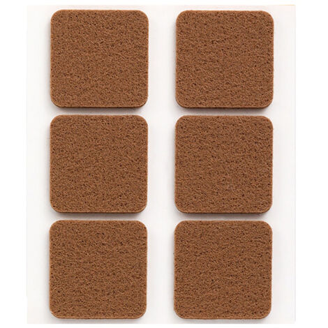 Fieltro Troquelado Cuadrado Lana Acrílica 31x31x3mm Marrón Adhesivo Pack6 Inofix