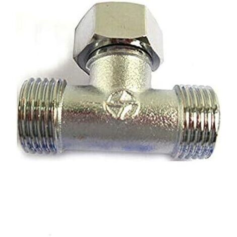 Fienow Connecteur de tuyau 3 voies 1/2" T en Cuivre, Argenté/Doré, 1 pièce, Diamètre 1,27 cm, Raccord tuyau, T-connector, Pour systèmes tuyauterie d'air, gaz, eau, argent - Type-B
