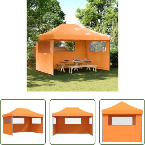 Fiesta emergente -  Tienda de fiesta plegable Pop-Up 3 paredes laterales naranja