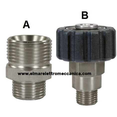Fig. A 3/8" M ARM22 SS Raccordo Attacco rapido Acciaio a GHIERA idropulitrice