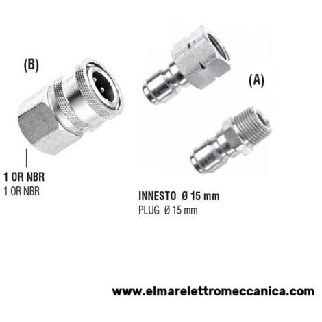 Fig. A 3/8" M Attacco rapido a sfere MECLINE AR22 idropulitrice