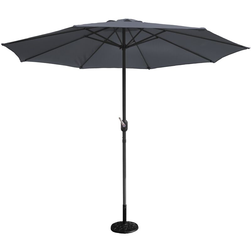Parasol droit rond inclinable Ø270cm figari - grey