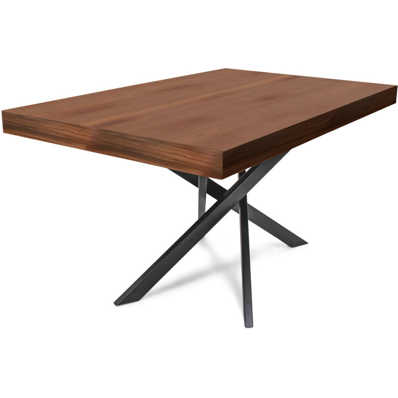 Frankystar - Figaro - Table extensible avec pieds croisés 140(220)x90 cm, teak