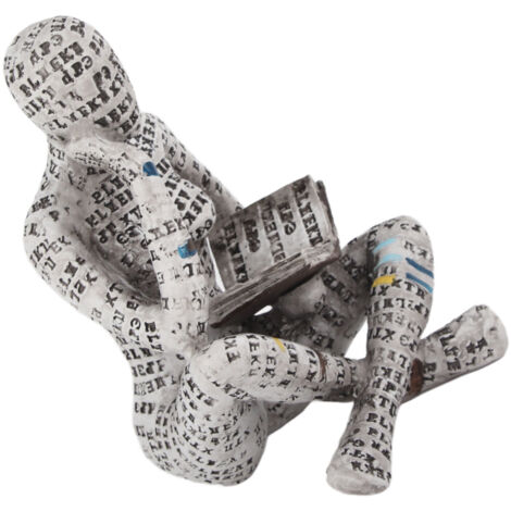 Figur einer lesenden Frau, Modell aus Kunstharz und Zellstoff, einzigartiges Ornament, detailreiche Skulptur, handbemalt, Heimdekoration