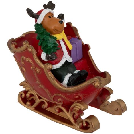 Figur für Dorf mit Schlitten H.9cm sortiert -