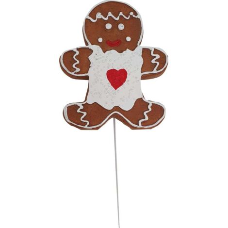 Figur Pfefferkuchen Baby Stecker 20,5 x 6 x 1 cm braun Weihnachtsfigur