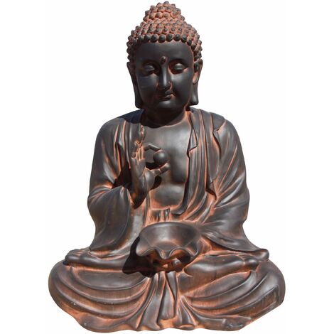 Figura Buda Prosperidad para el jardín decorativa 80cm. hormigón-piedra Óxido