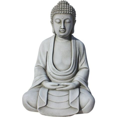 Figura Buda Tranquilidad para el jardín decorativa 32cm. hormigón-piedra. Musgo