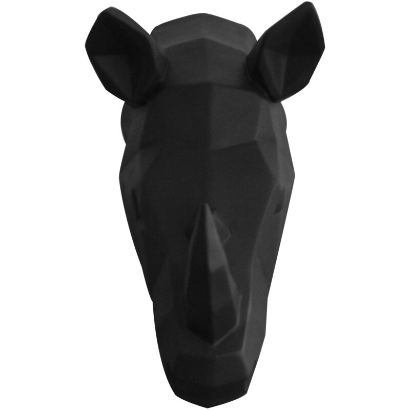 

kuateh - Figura Cabeza de Rinoceronte Kuatéh 25x20x16 cm Antracita Mate - 50221011416660