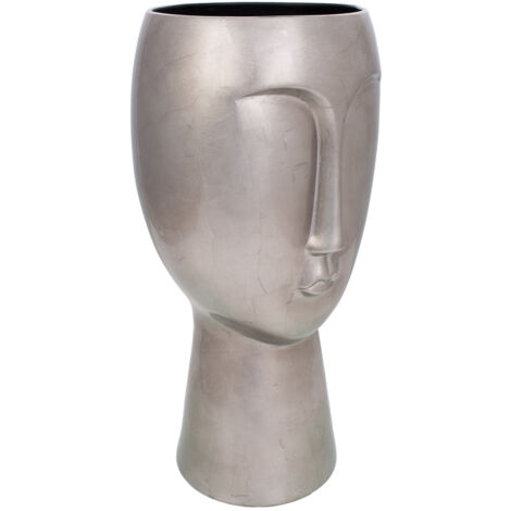 Figura cara cerámica gris 25,5x25,5x52