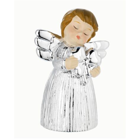 Figura de ángel como regalo de plata con corazón decorativo  Tamaño: Alto 8 cm  SKU: BG2155-06