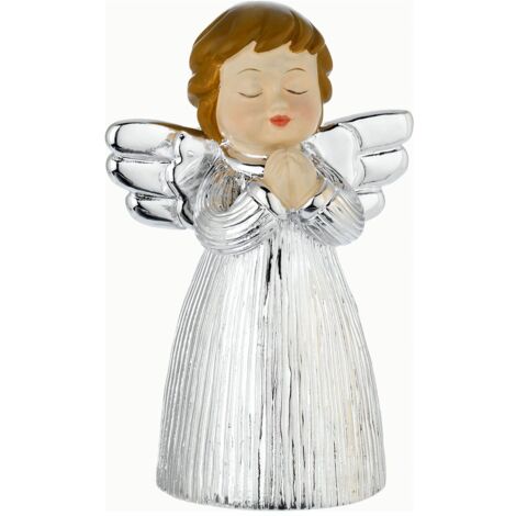 Figura de ángel como regalo de plata con corazón decorativo  Tamaño: Alto 8 cm  SKU: BG2155-08