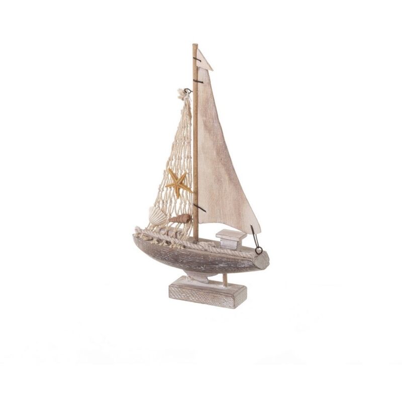 

Figura de barco de paulonia natural navy 27x15 cm