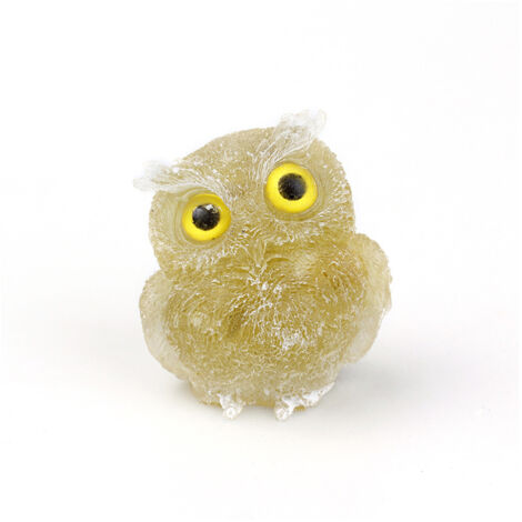 Figura de búho, fragmentos de granate natural en resina transparente, forma de búho, para decoración, meditación y Reiki, dimensiones: 5,3 x 4,3 x 3,7 cm – 1 pieza