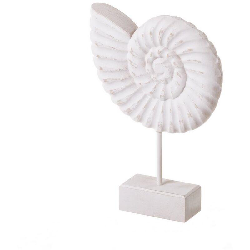 

Figura de caracola de madera y MDF blanca navy 28x20 cm