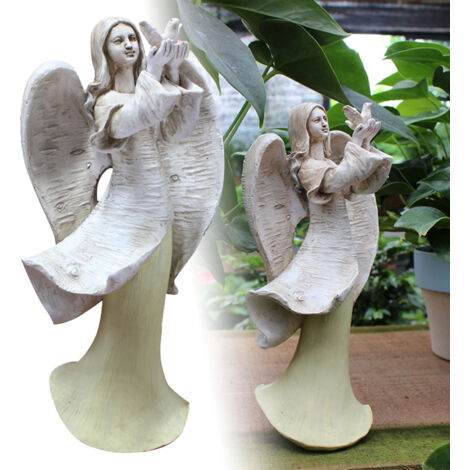 Figura de coleccionista  Estatua de ángel vintage con paloma  Resina de alta calidad  Decoración para exteriores