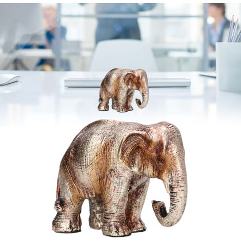 Figura de elefante de resina, estilo retro, mano de obra exquisita, decoración elegante y encantadora, tipo B