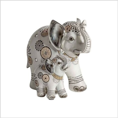 BURKINA HOME DECOR Figura de familia de elefantes modelo UBUD Burkina