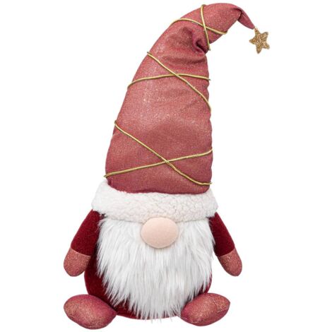 Figura de gnomo con estrella dorada 60cm - Feeric lights & christmas