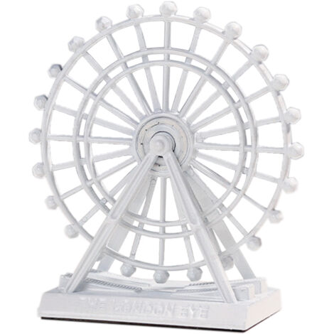 Figura de hierro de la noria London Eye – Modelo en miniatura de 9,5 cm, blanco/dorado/cobre/rojo/plateado – Regalo festivo