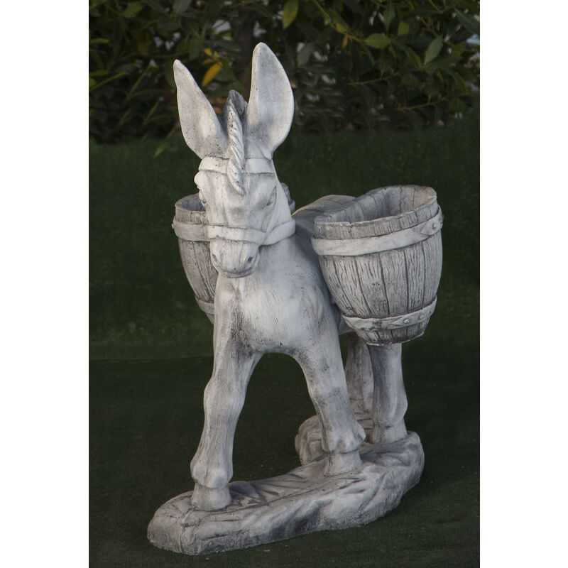 

Figura de hormigón-piedra clásica Burro con Alforjas 68x80cm.