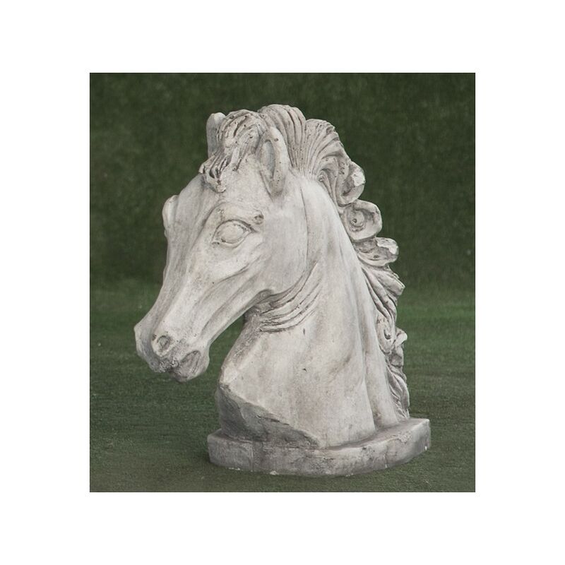 

Figura de hormigón-piedra clásica Cabeza de Caballo con Base 25x17x38cm.